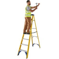 Werner 8 Tread Trade Fibreglass Step Ladder - BS 2037 EN131 Professional 13 Werner 8 Tread Trade Fibreglass Step Ladder - BS 2037 EN131 Professional -Insulation Superstore Sales 7160818 ai hammerhighvismale