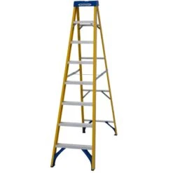 Werner 8 Tread Trade Fibreglass Step Ladder - BS 2037 EN131 Professional