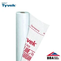 DuPont Tyvek FireCurb Breather Membrane - 50m X 1.5m Roll 12 DuPont Tyvek FireCurb Breather Membrane - 50m X 1.5m Roll -Insulation Superstore Sales dupont tyvek firecurb housewrap 40992