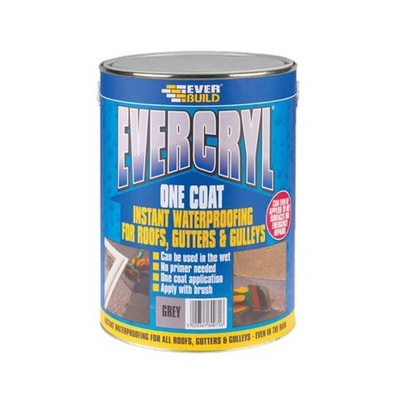 Everbuild Evercryl One Coat Acrylic Waterproof Coating 3 Everbuild Evercryl One Coat Acrylic Waterproof Coating