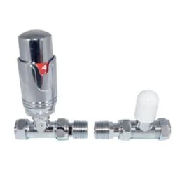 Twin Pack Of Callisto Straight Thermostatic Radiator Valve - 15mm