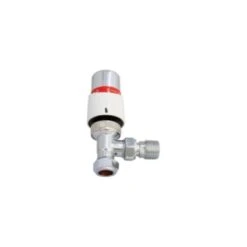 Callisto Angled Thermostatic Radiator Valve White Chrome