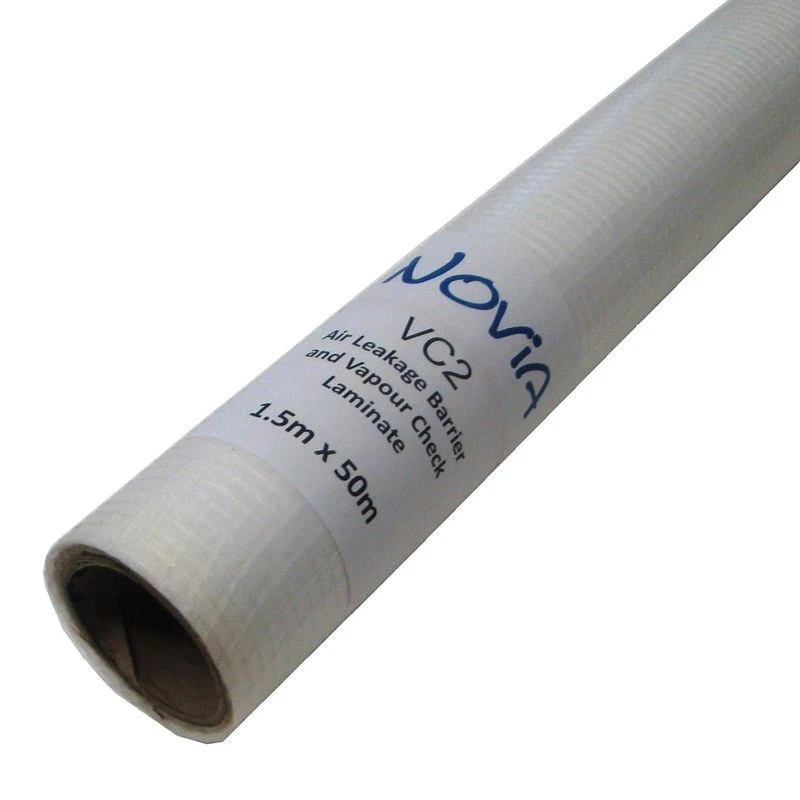 Novia VC2 Air Leakage Barrier & Vapour Check Laminate - 50m X 1.5m 3 Novia VC2 Air Leakage Barrier & Vapour Check Laminate - 50m X 1.5m