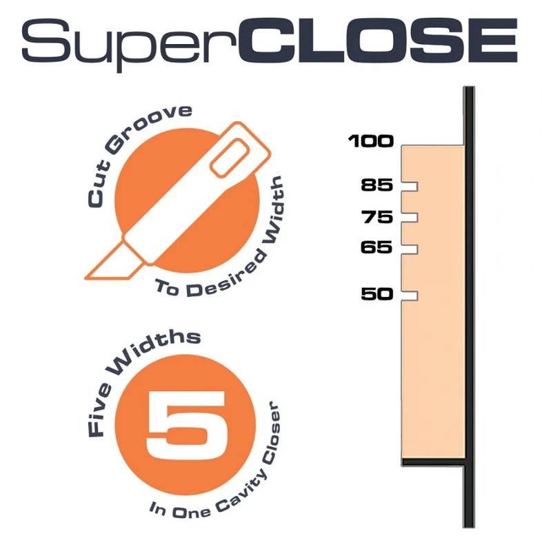 SuperCLOSE Insulated Cavity Closer 2400mm X 50-100mm - Pack Of 10 6 SuperCLOSE Insulated Cavity Closer 2400mm X 50-100mm - Pack Of 10 - Image 4