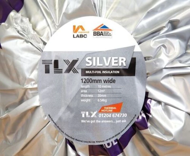 TLX Silver Thinsulex Multifoil Roofing Insulation Vapour Barrier - 1.2m X 10m Roll 8 TLX Silver Thinsulex Multifoil Roofing Insulation Vapour Barrier - 1.2m X 10m Roll - Image 6