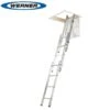 Werner BS EN 14975 3 Section Aluminium Loft Ladder With Handrail 1 Werner BS EN 14975 3 Section Aluminium Loft Ladder With Handrail -Insulation Superstore Sales werner 3 section loft ladder with handrail bs en 14975 78846