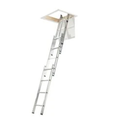 Werner BS EN 14975 3 Section Aluminium Loft Ladder With Handrail 9 Werner BS EN 14975 3 Section Aluminium Loft Ladder With Handrail -Insulation Superstore Sales werner 3 section loft ladder with handrail bs en 14975 78847