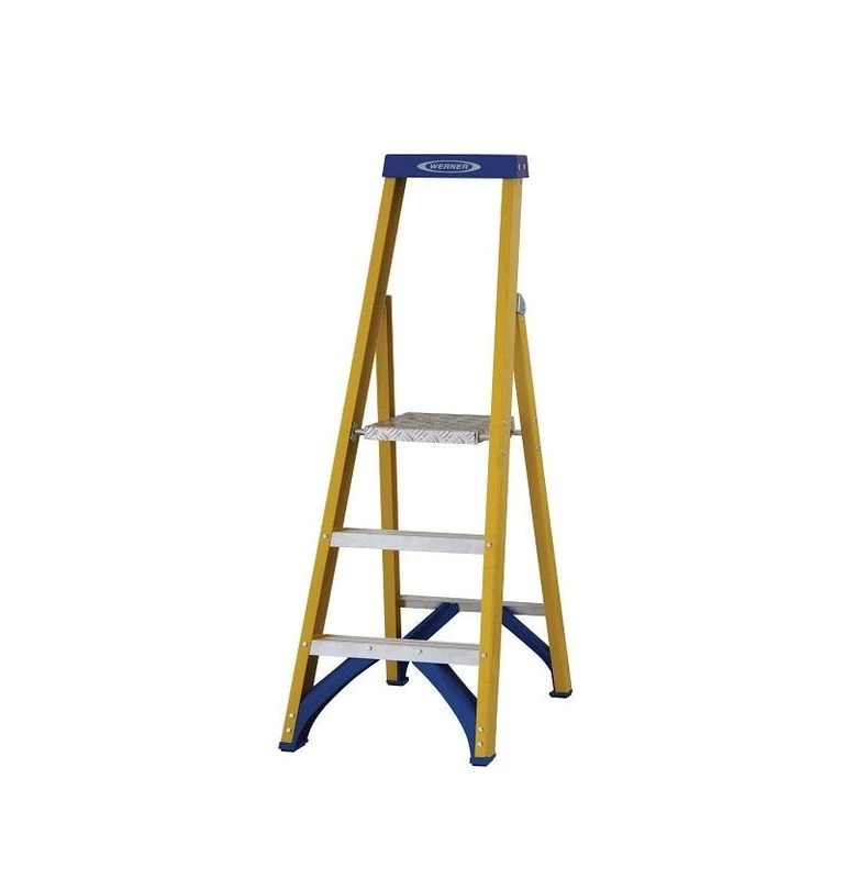 Werner Trade Fibreglass Platform Step Ladder - BS2037 EN131 Professional 3 Werner Trade Fibreglass Platform Step Ladder - BS2037 EN131 Professional
