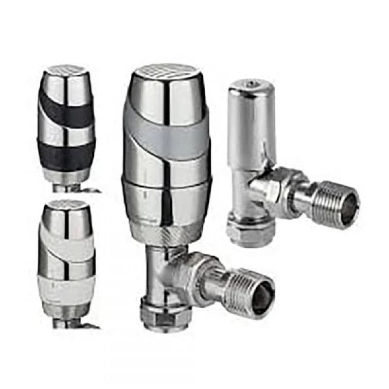 Pegler Yorkshire Decorative Angled Thermostatic Radiator Valve And Lockshield Pack 3 Pegler Yorkshire Decorative Angled Thermostatic Radiator Valve And Lockshield Pack
